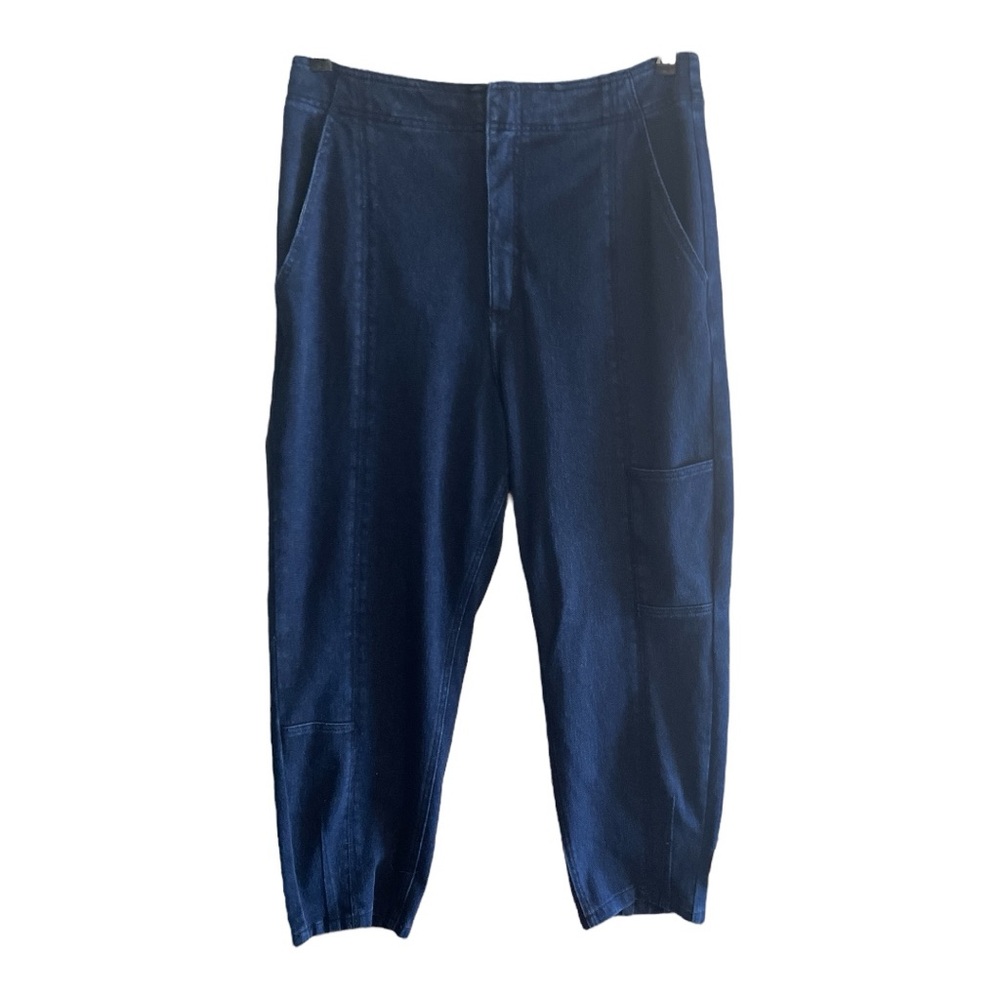 Anthropologie Pilcro Dark Wash High Rise Cropped Jeans Slant Pockets Size 32